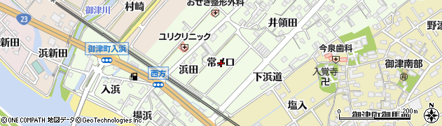 愛知県豊川市御津町西方（常ノ口）周辺の地図