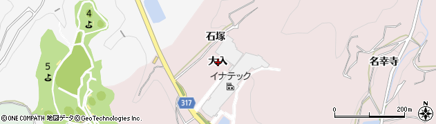 愛知県西尾市鳥羽町大入周辺の地図