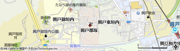京都府京田辺市興戸郡塚周辺の地図