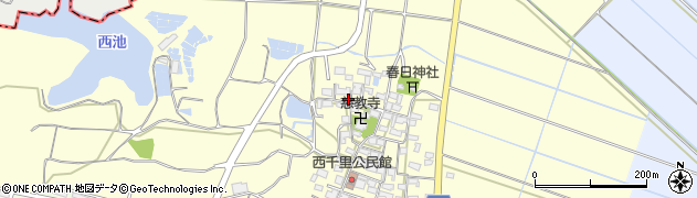三重県津市河芸町西千里周辺の地図
