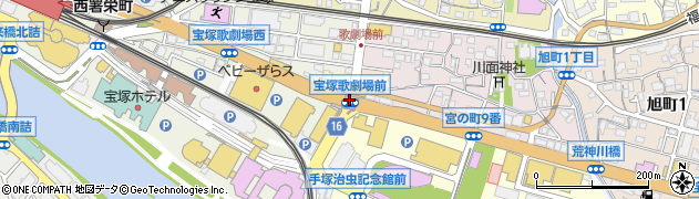 宝塚歌劇場前周辺の地図