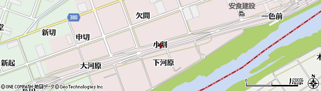 愛知県豊川市当古町小割周辺の地図