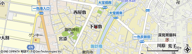 愛知県西尾市一色町一色下屋敷周辺の地図