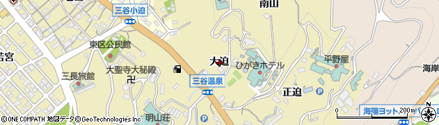 愛知県蒲郡市三谷町大迫周辺の地図