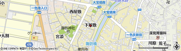 愛知県西尾市一色町一色（下屋敷）周辺の地図