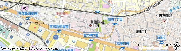 兵庫県宝塚市宮の町周辺の地図