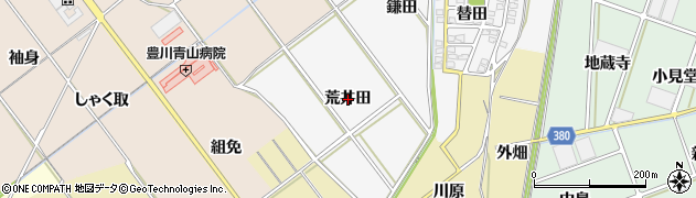 愛知県豊川市瀬木町（荒井田）周辺の地図