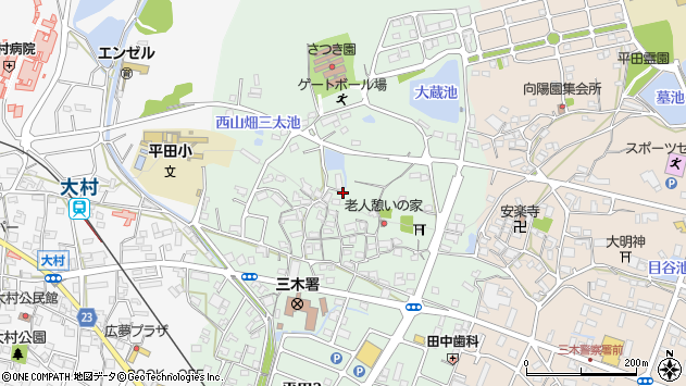 〒673-0405 兵庫県三木市平田の地図