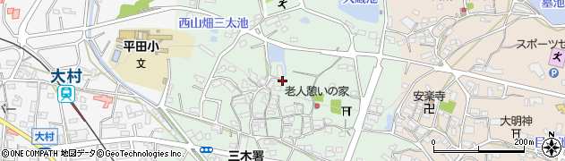 兵庫県三木市平田周辺の地図