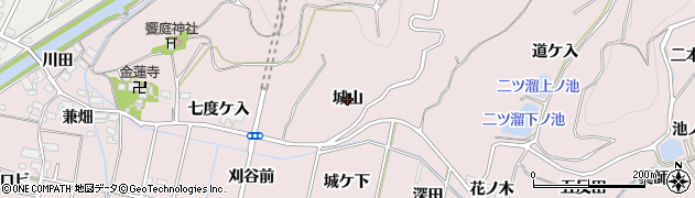 愛知県西尾市吉良町饗庭（城山）周辺の地図
