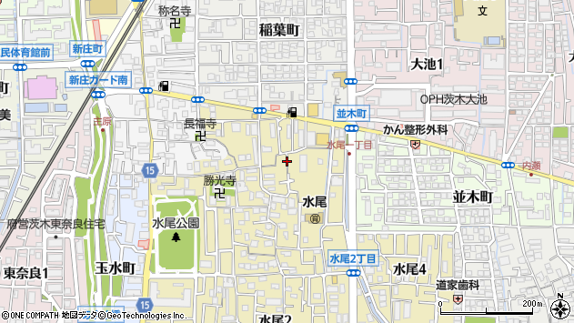 〒567-0891 大阪府茨木市水尾の地図