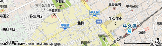 愛知県豊川市下長山町（北側）周辺の地図