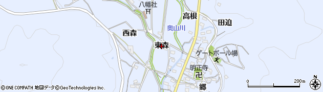 愛知県西尾市西幡豆町（東森）周辺の地図