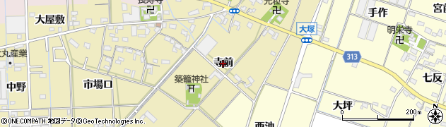 愛知県西尾市一色町対米（寺前）周辺の地図