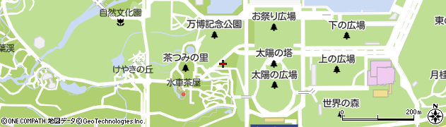 大阪府吹田市千里万博公園周辺の地図