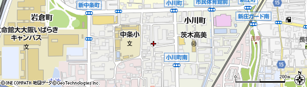 大阪府茨木市新中条町周辺の地図