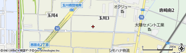 大阪府高槻市玉川3丁目周辺の地図