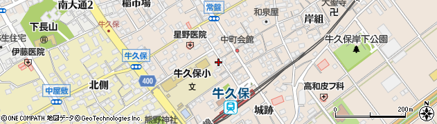 愛知県豊川市牛久保町大手周辺の地図