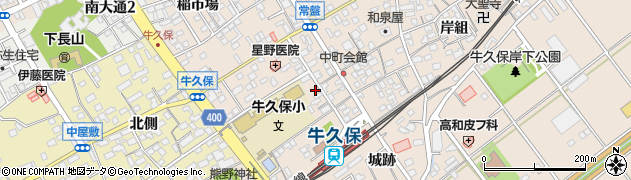 愛知県豊川市牛久保町（大手）周辺の地図