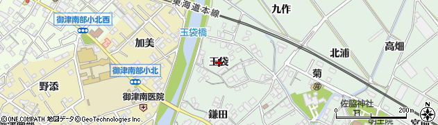 愛知県豊川市御津町下佐脇（玉袋）周辺の地図