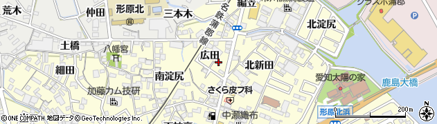 愛知県蒲郡市形原町広田33周辺の地図