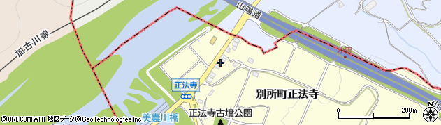 兵庫県三木市別所町正法寺354周辺の地図