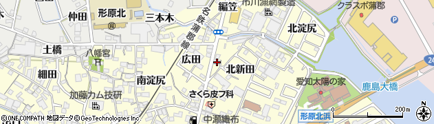 愛知県蒲郡市形原町広田2周辺の地図