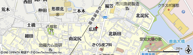 愛知県蒲郡市形原町広田28周辺の地図