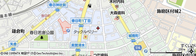 兵庫県姫路市飾磨区英賀春日町1丁目周辺の地図