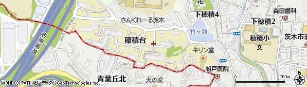 大阪府茨木市穂積台周辺の地図