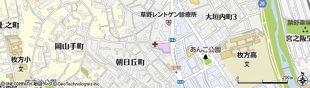大阪府枚方市朝日丘町周辺の地図