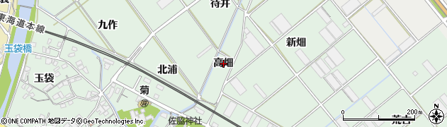 愛知県豊川市御津町下佐脇高畑周辺の地図