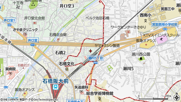〒560-0042 大阪府豊中市石橋麻田町の地図