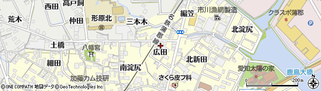 愛知県蒲郡市形原町広田8周辺の地図