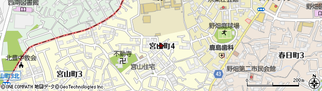 大阪府豊中市宮山町4丁目周辺の地図