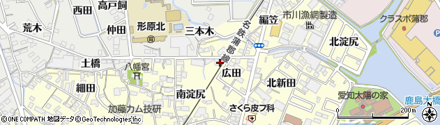 愛知県蒲郡市形原町広田22周辺の地図