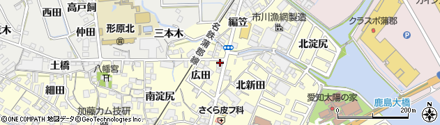 愛知県蒲郡市形原町広田6周辺の地図