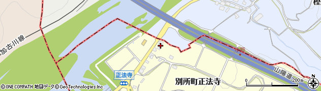 兵庫県三木市別所町正法寺364周辺の地図