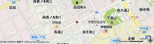 愛知県豊川市寿通周辺の地図