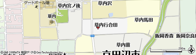 京都府京田辺市草内行合田周辺の地図