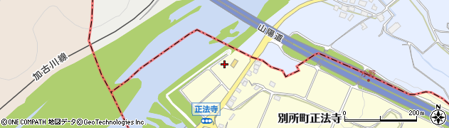 兵庫県三木市別所町正法寺607周辺の地図