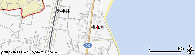 愛知県美浜町（知多郡）布土（梅之木）周辺の地図