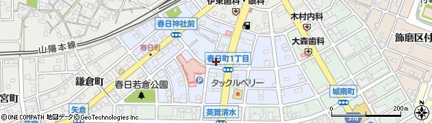 兵庫県姫路市飾磨区英賀春日町周辺の地図