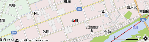 愛知県豊川市当古町（長畑）周辺の地図