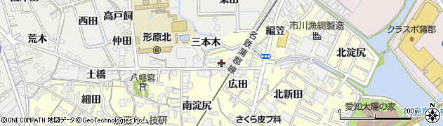 愛知県蒲郡市形原町広田16周辺の地図