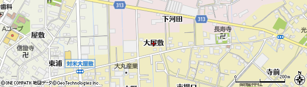 愛知県西尾市一色町対米（大屋敷）周辺の地図
