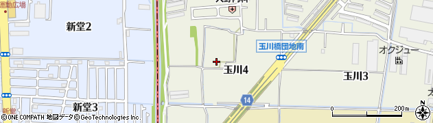 大阪府高槻市玉川4丁目周辺の地図