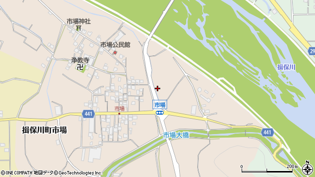 〒671-1662 兵庫県たつの市揖保川町市場の地図