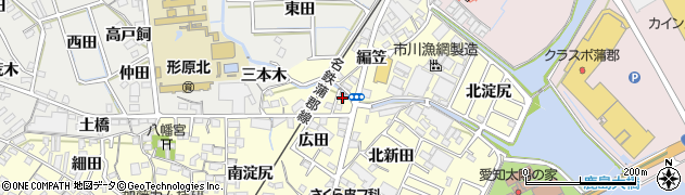 愛知県蒲郡市形原町広田4周辺の地図