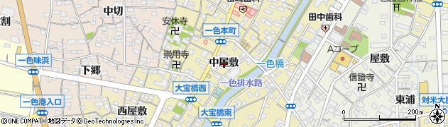 愛知県西尾市一色町一色（中屋敷）周辺の地図